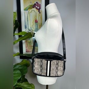 Treviso Shoulder Purse Handbag Snake Skin Print Imitation Leather Vintage